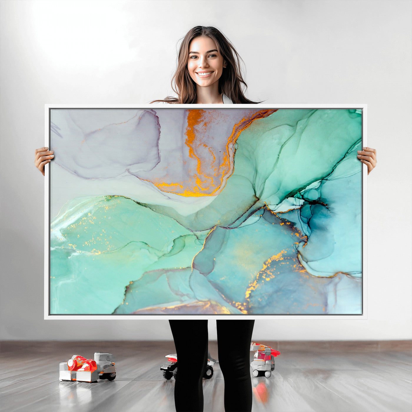 36934-MGV-CV-36X24-Colorful Marble Fluid Effect Canvas Wall Art Print