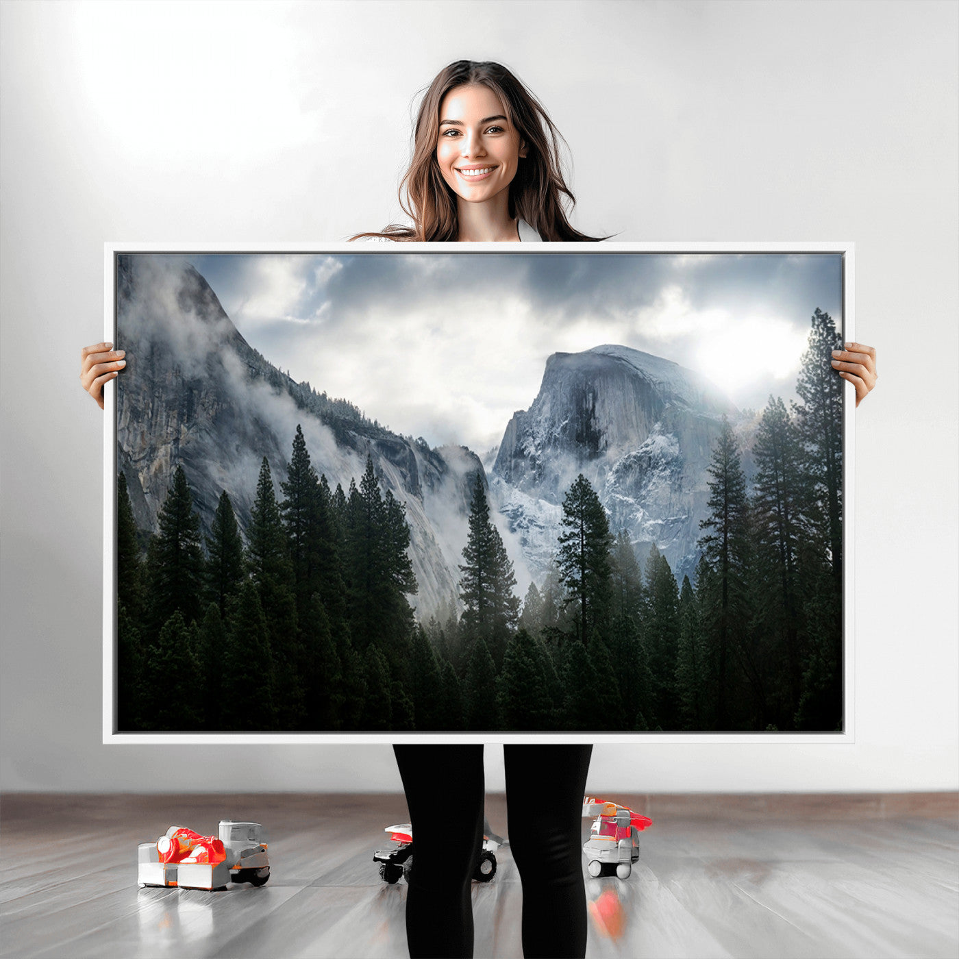 98725-MGV-CV-36X24-Wall Art Foggy Forest Landscape Canvas Print