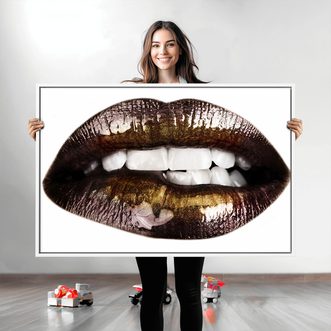 67580-MGV-CV-36X24-Close Up Lips Wall Art Canvas Print