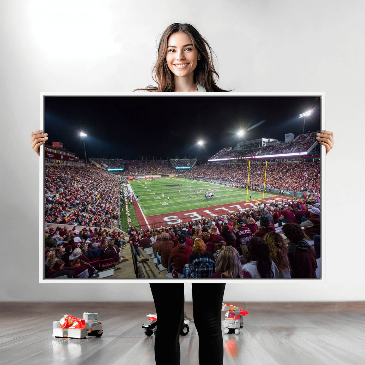 56191-MGV-CV-36X24-American Football Wall Art Canvas Print, Stadium Sport Wall Art Print