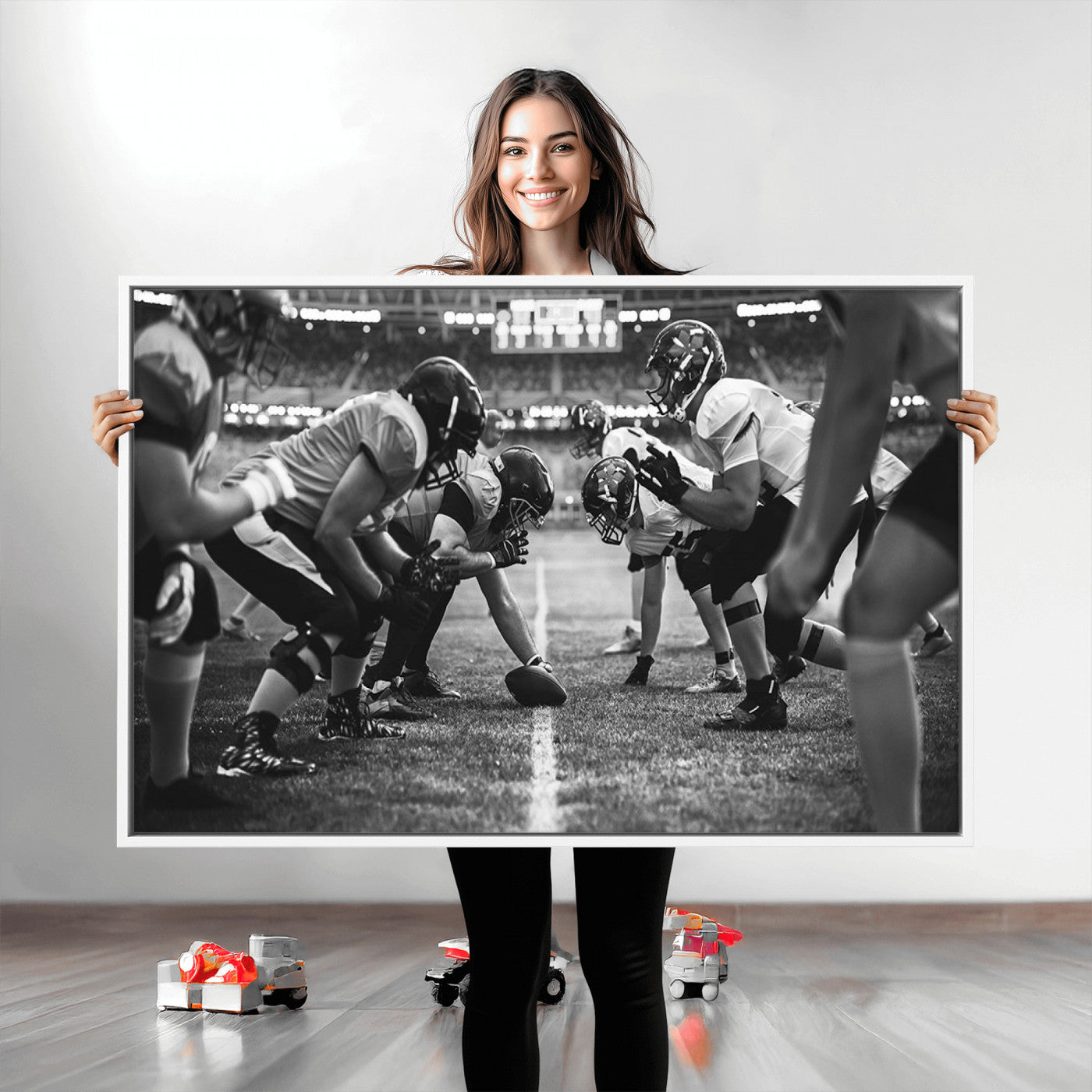 13273-MGV-CV-36X24-American Football Wall Art Canvas Print, Stadium Sport Wall Art Print
