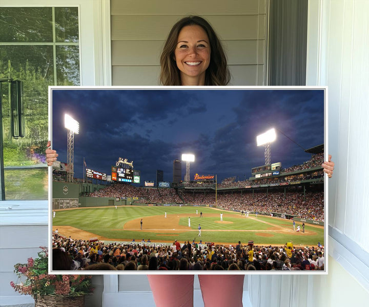 The Boston Red Sox Fenway Park Canvas: a cozy baseball scene, perfect wall art.