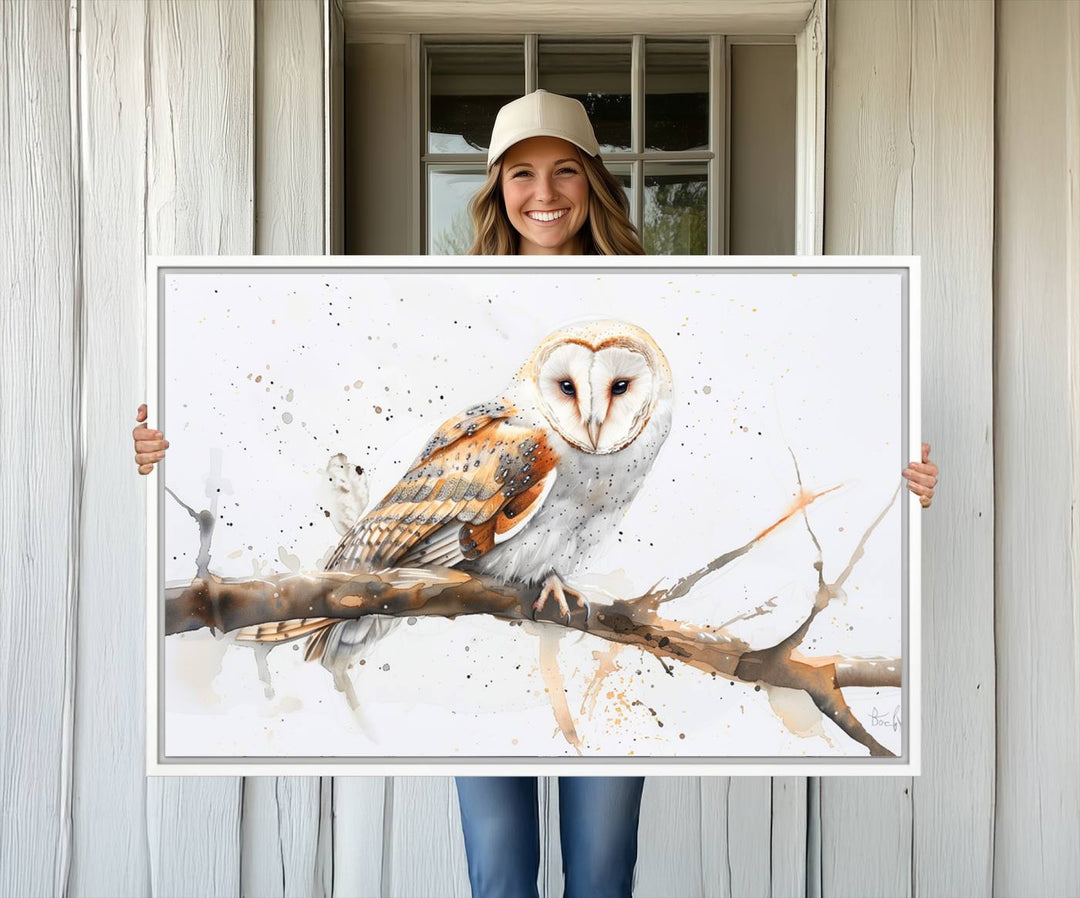 Nature enthusiasts will love the Barn Owl Wall Art on Branch, a stunning canvas print that is ready to hang and beautifully framed.