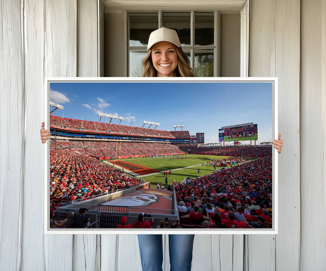 Tampa Stadium Wall Art Canvas Print.