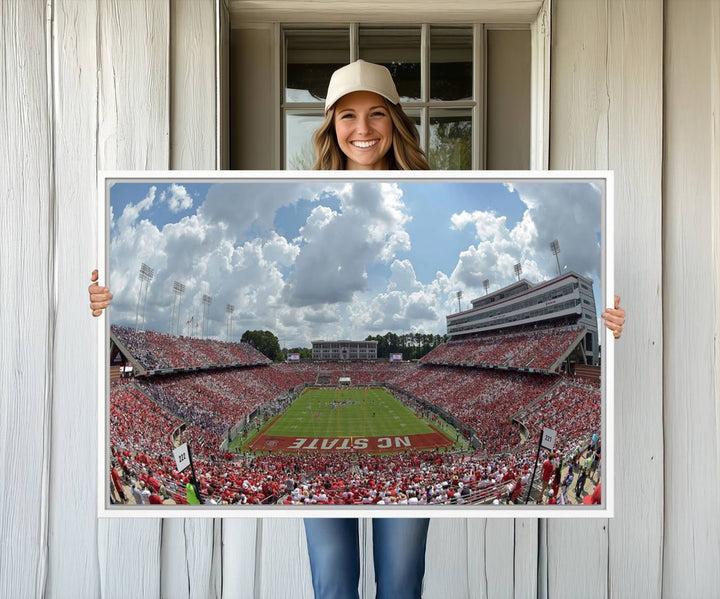 Canvas print of Carter-Finley Stadium, showcasing the NC State Wolfpack.