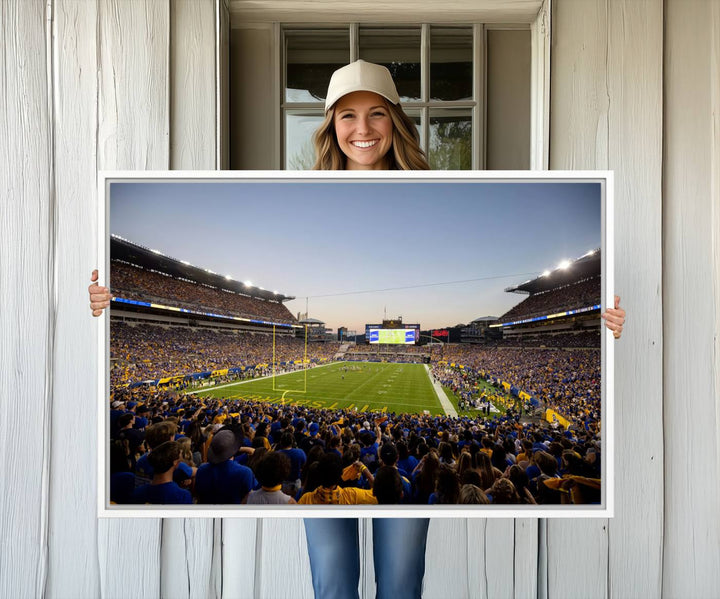 Pittsburgh Panthers Acrisure Stadium wall art print on canvas.