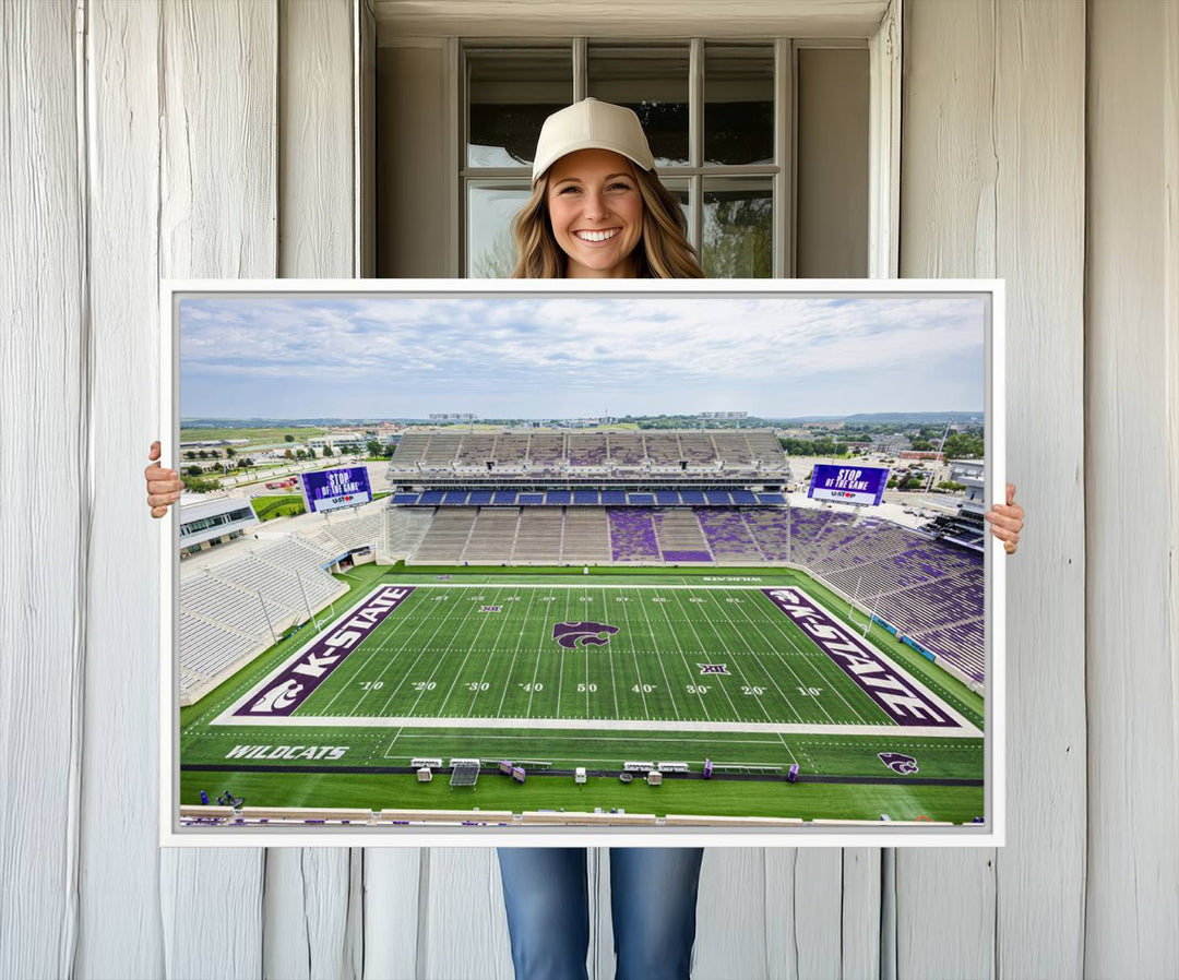 Gallery-quality canvas print featuring the KState Wildcats Football Team at Bill Snyder Family Stadium, Manhattan.