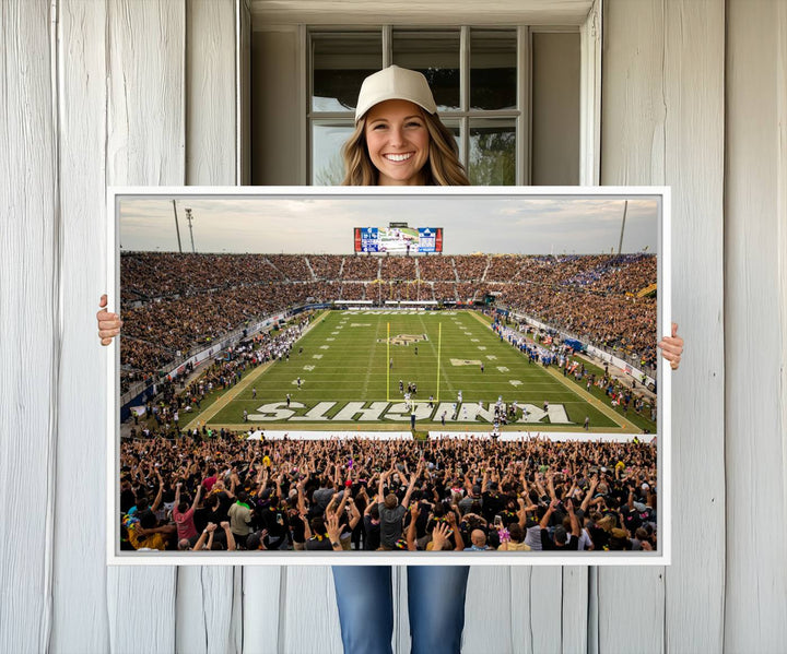 Gallery-quality wall art of the UCF Knights at Orlando FBC Mortgage Stadium, capturing a packed stadium and vibrant field.