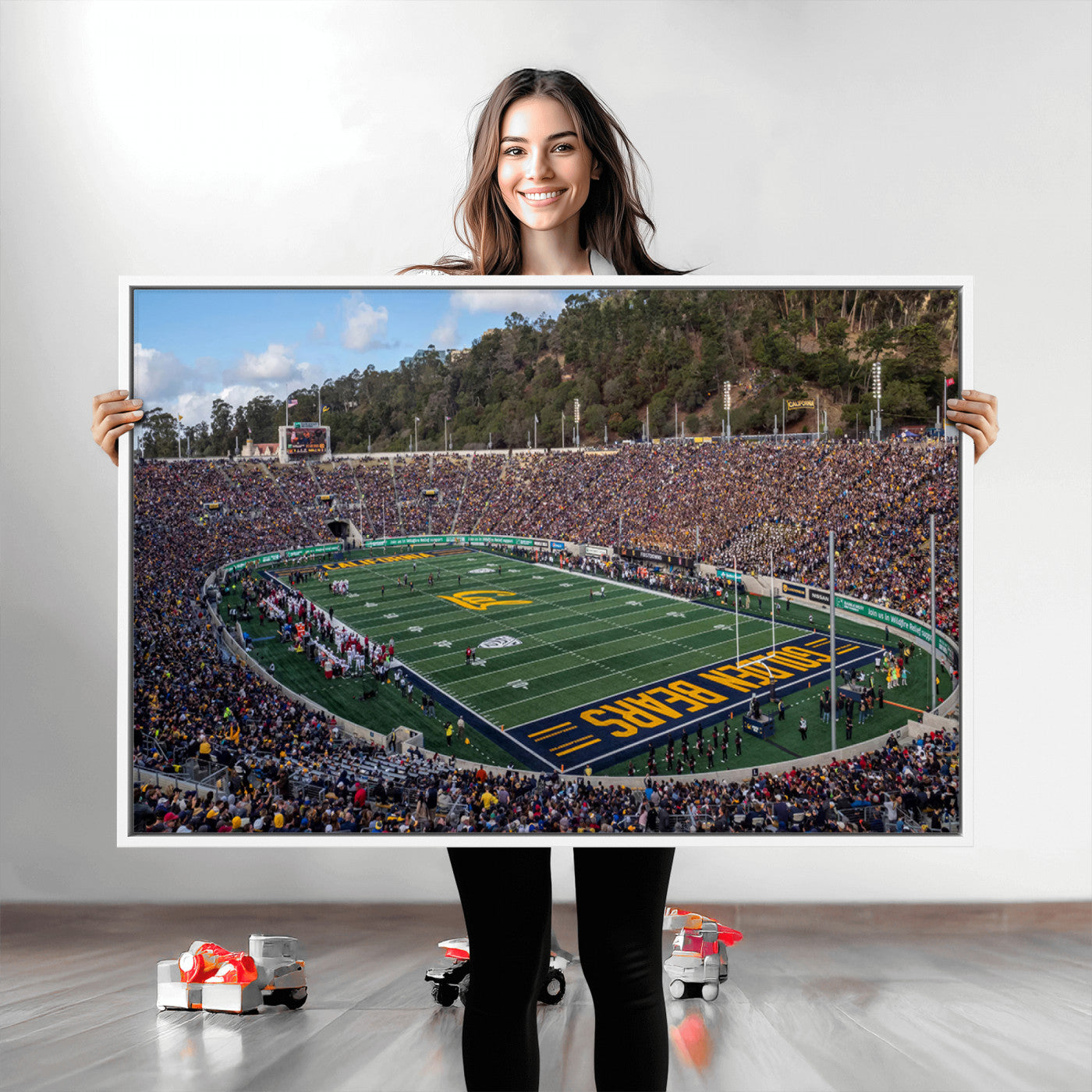 38054-MGV-CV-36X24-University of California Golden Bears Football Team Print - Berkeley California Memorial Stadium Art Canvas Print