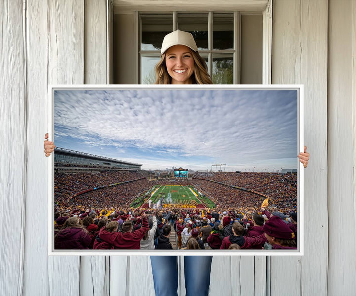 The University of Minnesotas Huntington Bank Stadium features vibrant wall art.