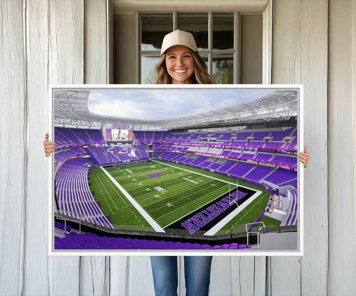 Ryan Field: Northwestern Wildcats Football premium canvas wall art.