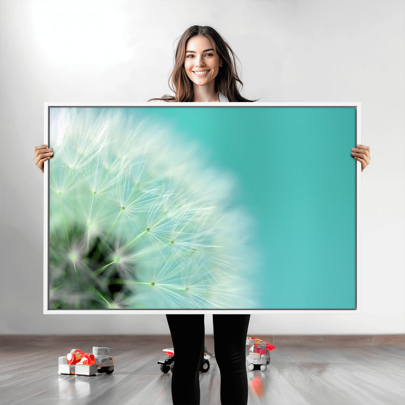 26056-MGV-CV-36X24-DANDELION Flower Wall Art Canvas Print, Canvas Dandelion Floral Wall Art
