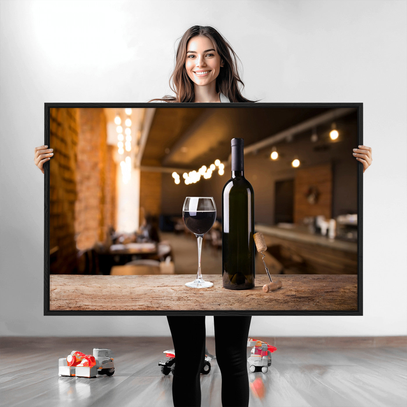 85278-MGV-CV-36X24-Wine and Bottle Wall Art Canvas Print