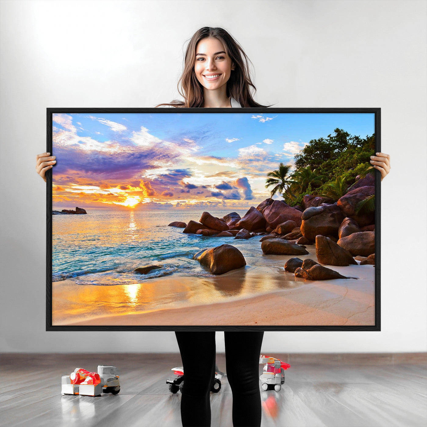 43209-MGV-CV-36X24-Tropical Island Beach Sunset Canvas Print