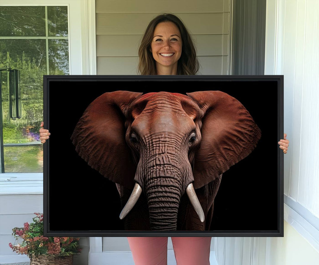 The Wild Elephant Wall Art Canvas Print is displayed prominently.