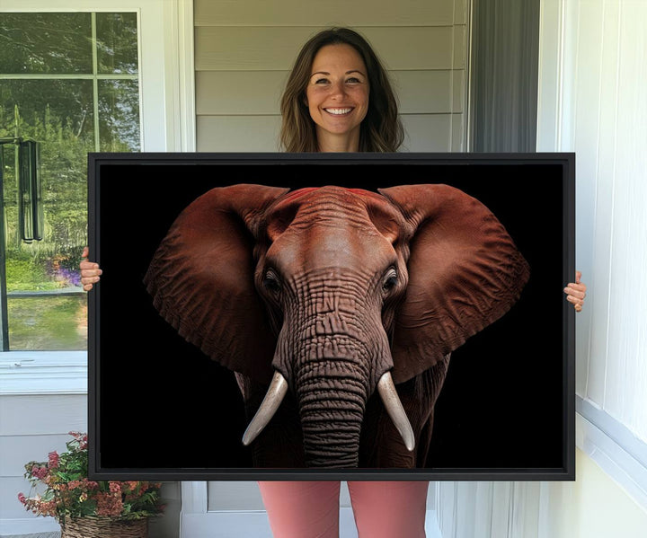 The Wild Elephant Wall Art Canvas Print is displayed prominently.