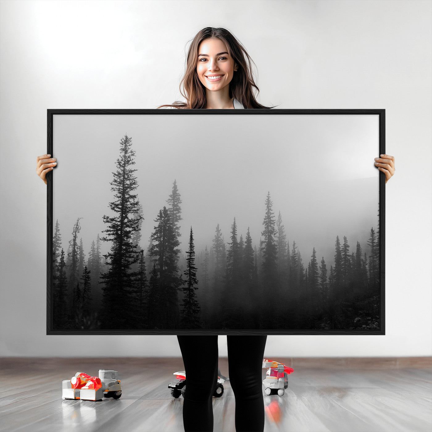 Misty Pines Wall Art Canvas Print - Perfect Rustic Decor