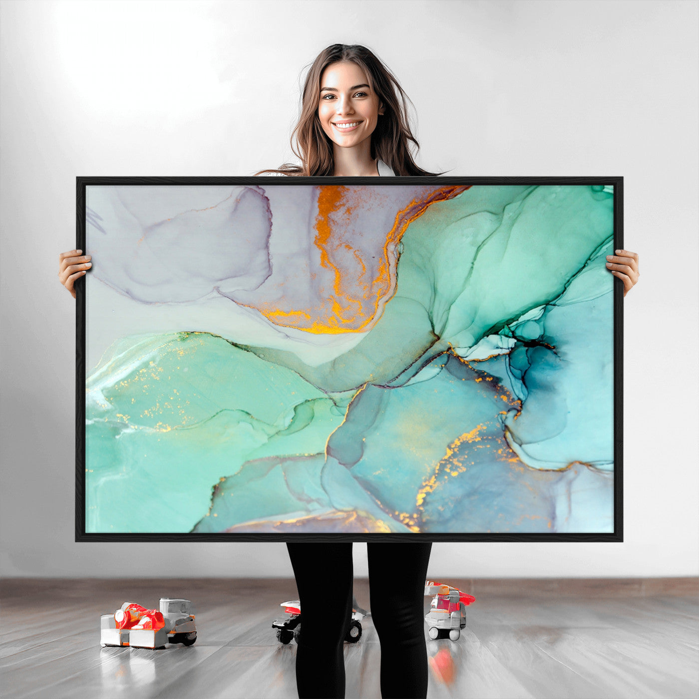 36934-MGV-CV-36X24-Colorful Marble Fluid Effect Canvas Wall Art Print
