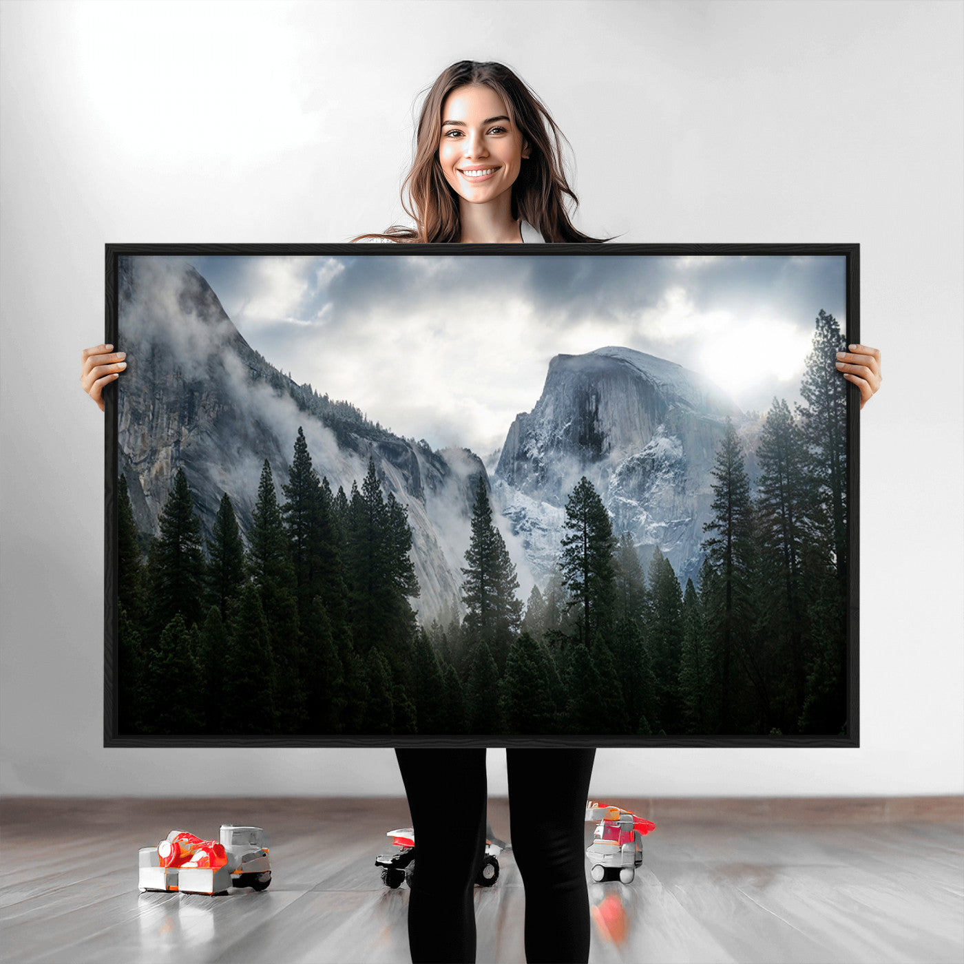98725-MGV-CV-36X24-Wall Art Foggy Forest Landscape Canvas Print