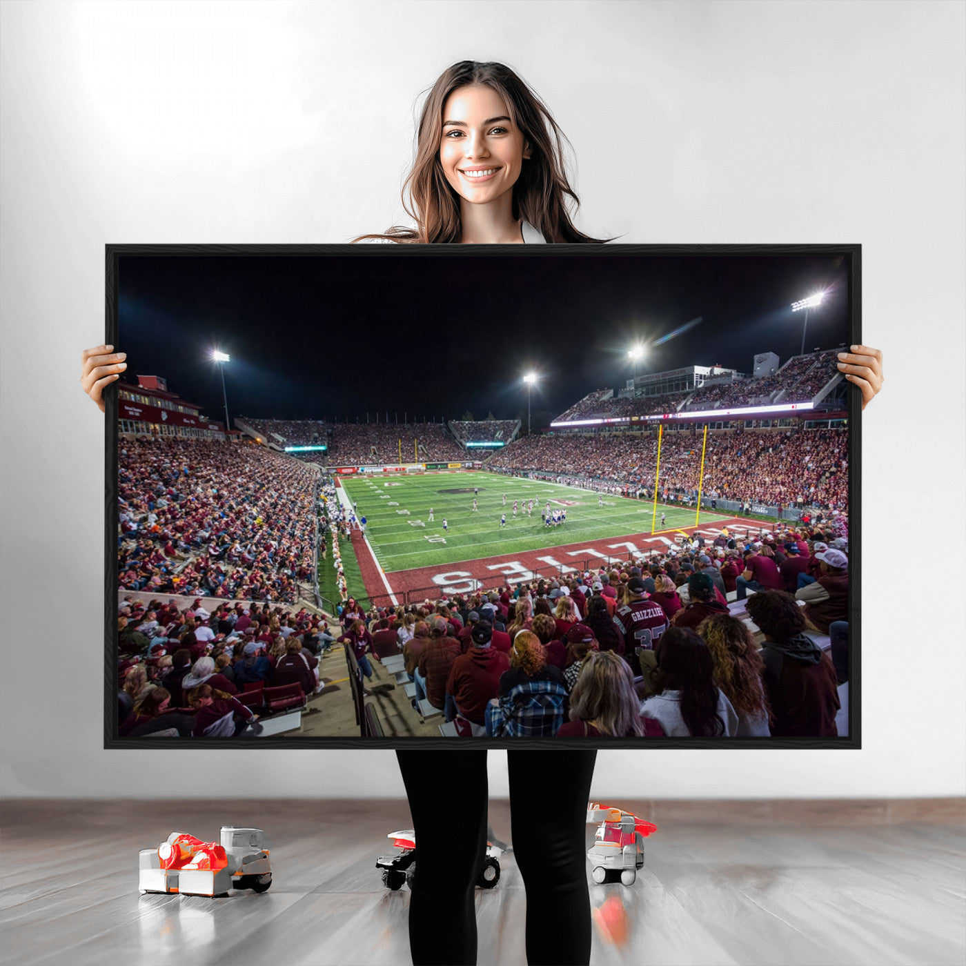56191-MGV-CV-36X24-American Football Wall Art Canvas Print, Stadium Sport Wall Art Print
