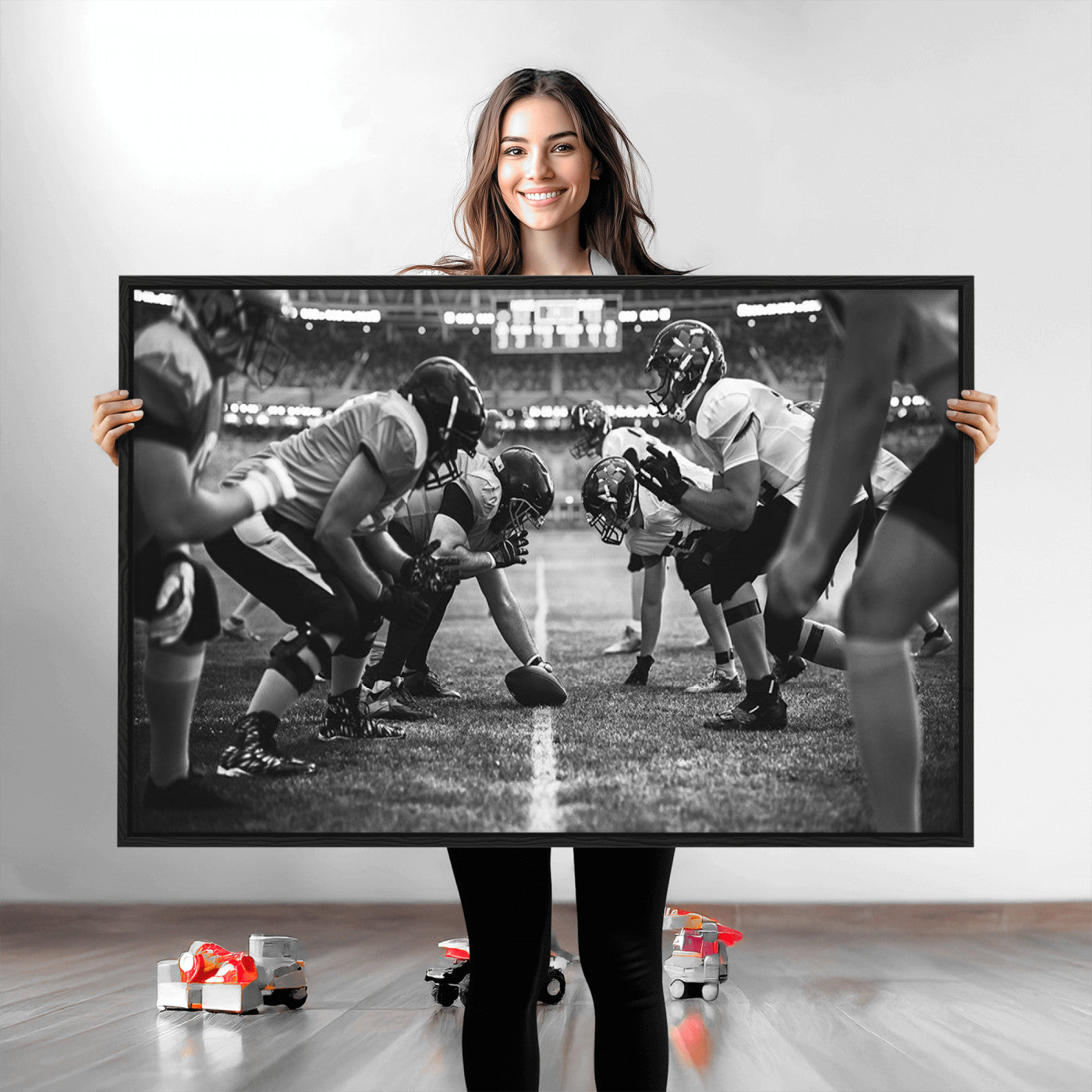13273-MGV-CV-36X24-American Football Wall Art Canvas Print, Stadium Sport Wall Art Print