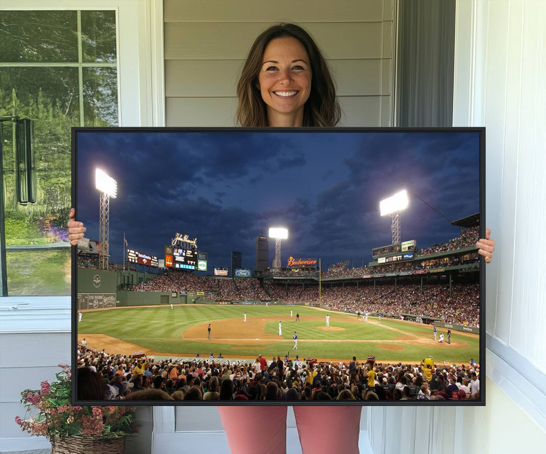 The Boston Red Sox Fenway Park Canvas: a cozy baseball scene, perfect wall art.