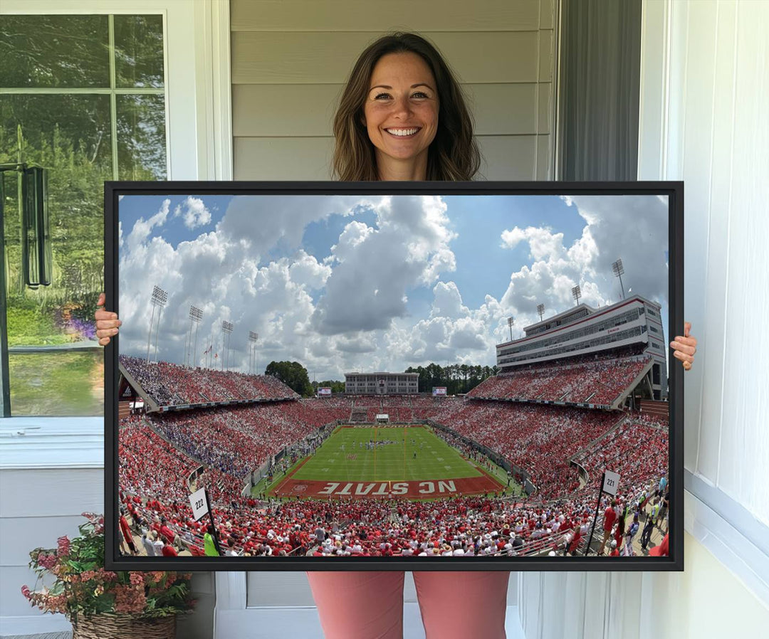 Canvas print of Carter-Finley Stadium, showcasing the NC State Wolfpack.