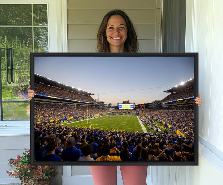 Pittsburgh Panthers Acrisure Stadium wall art print on canvas.