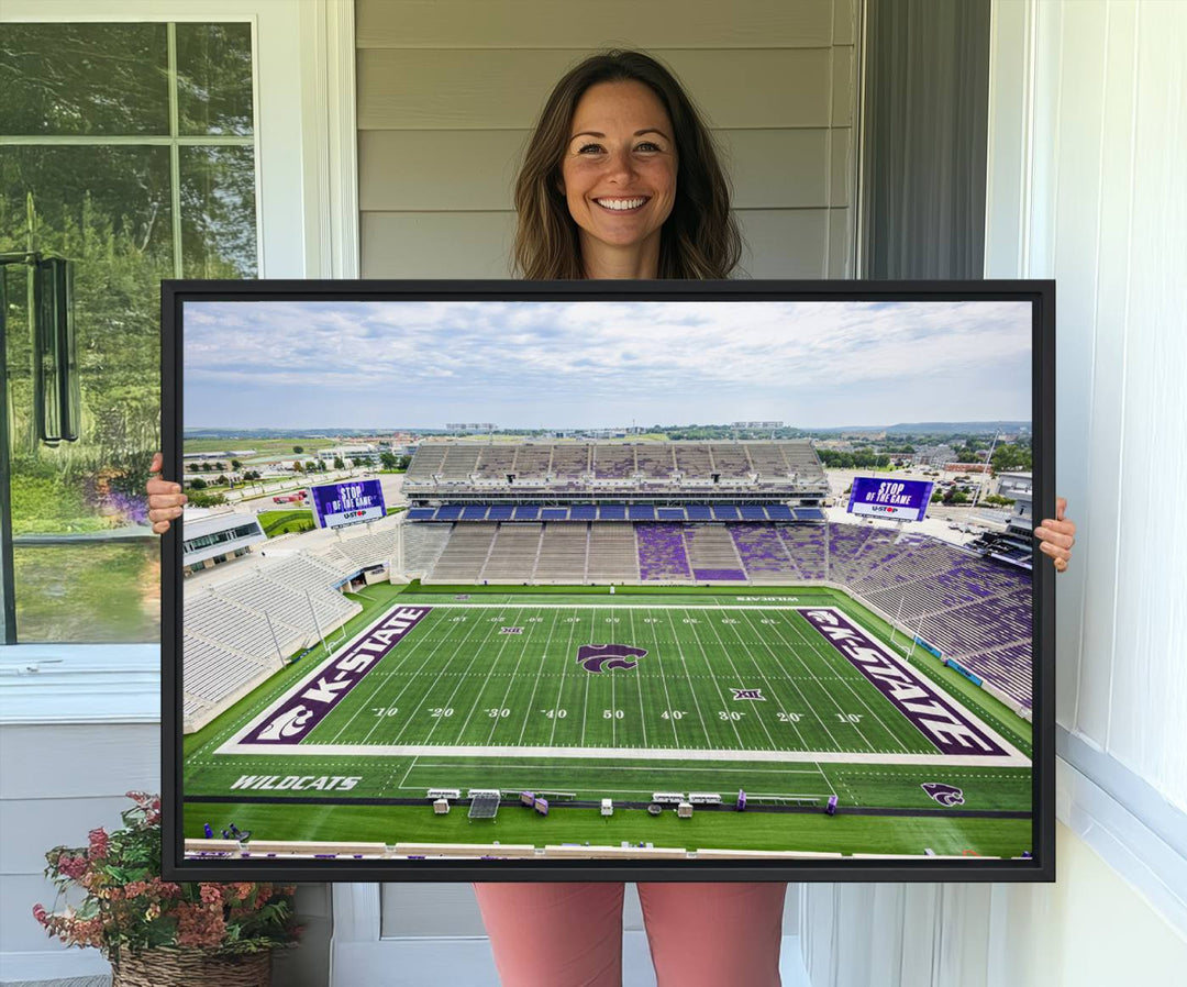 Gallery-quality canvas print featuring the KState Wildcats Football Team at Bill Snyder Family Stadium, Manhattan.