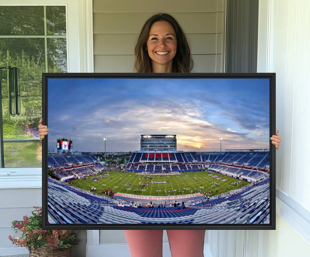 Florida Atlantic Owls Stadium canvas print with UV coating.