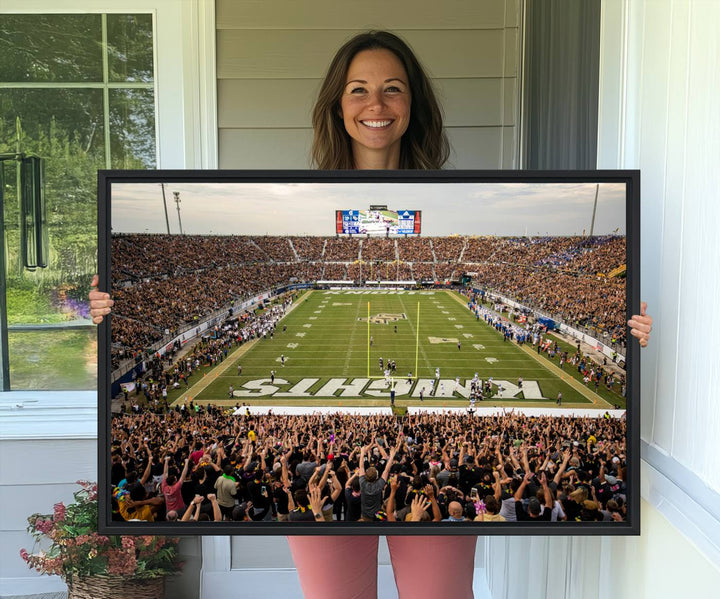 Gallery-quality wall art of the UCF Knights at Orlando FBC Mortgage Stadium, capturing a packed stadium and vibrant field.