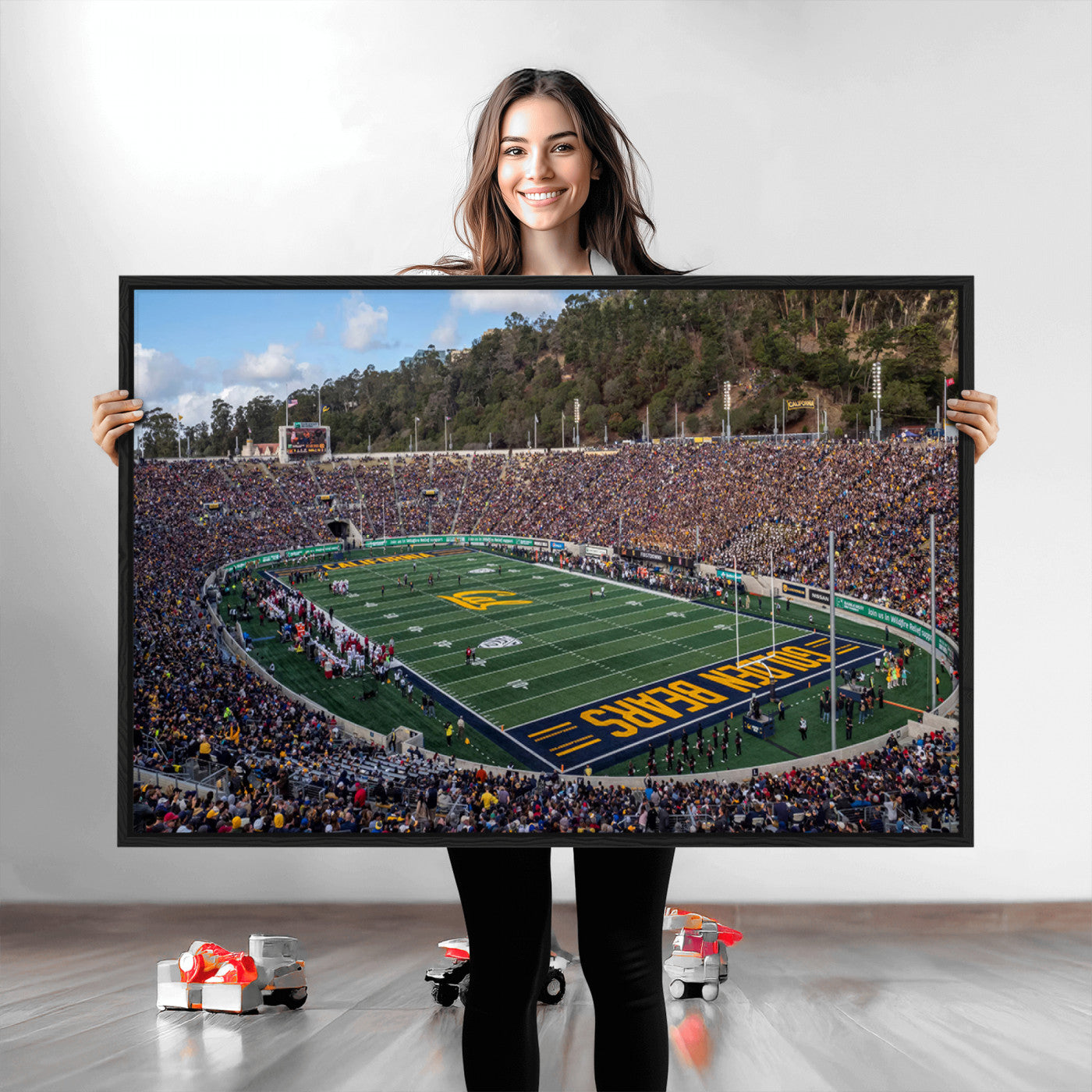 38054-MGV-CV-36X24-University of California Golden Bears Football Team Print - Berkeley California Memorial Stadium Art Canvas Print