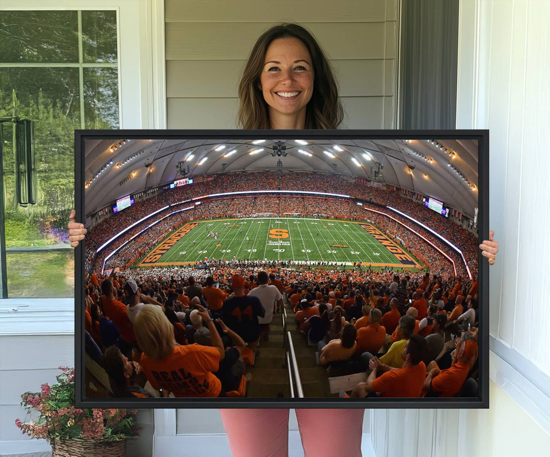 From above, the view resembles the Syracuse University Orange Football Team Wall Art Canvas.