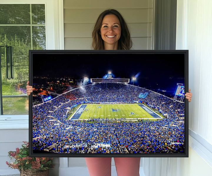 The University of Memphis Tigers Football Team Wall Art Canvas Print shines brightly.