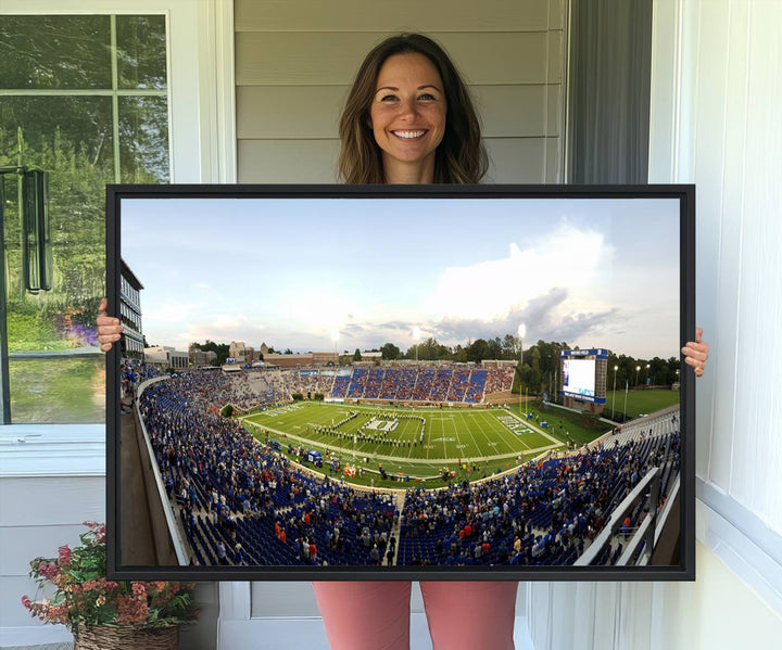 Wallace Wade Stadium print featuring a green field and sky.