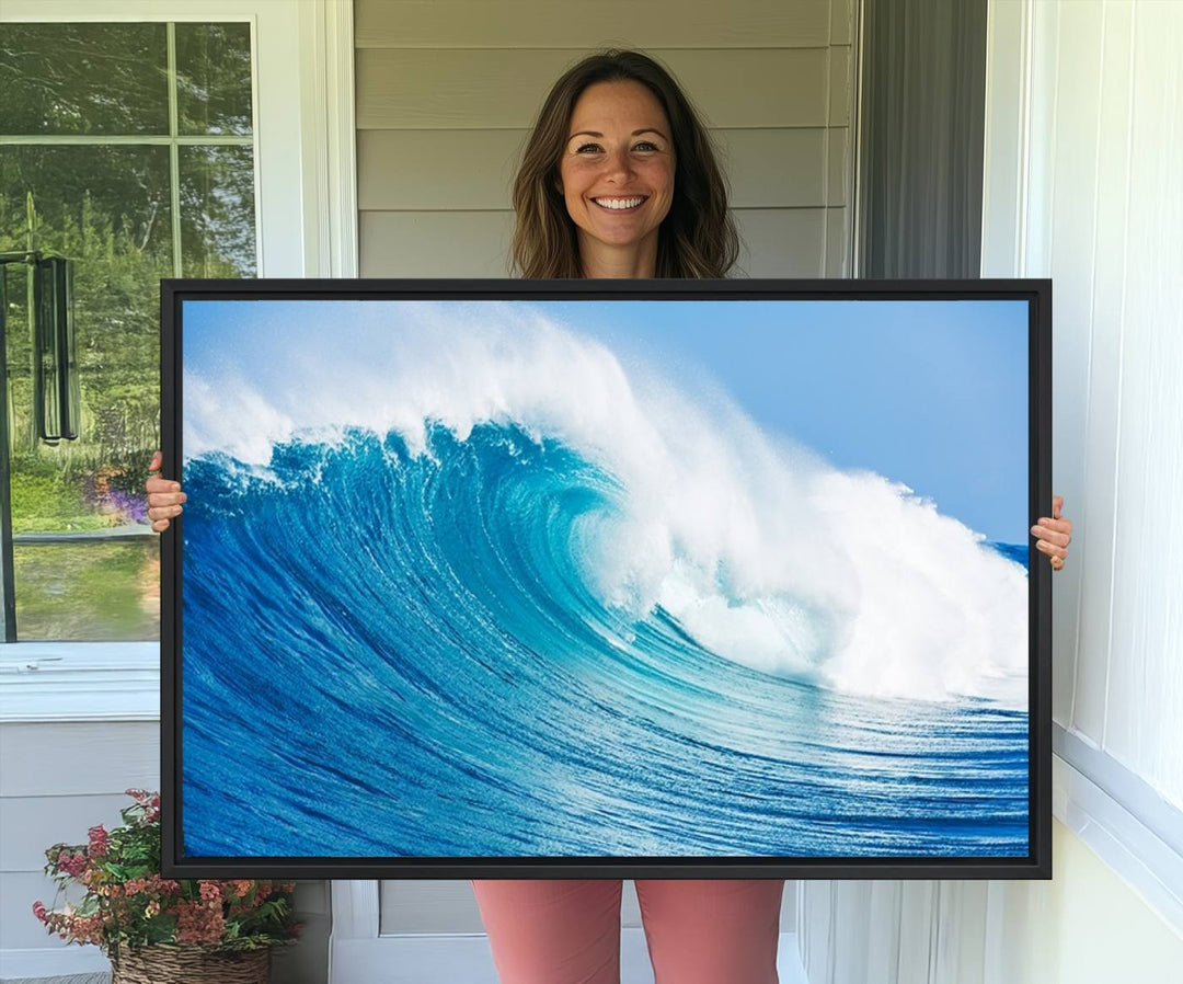 Ocean Wave Canvas Wall Art Print.