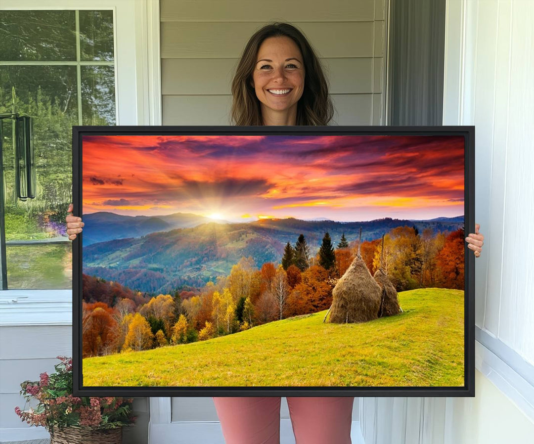 Landscape View Sunset museum-quality canvas art, ready to hang.