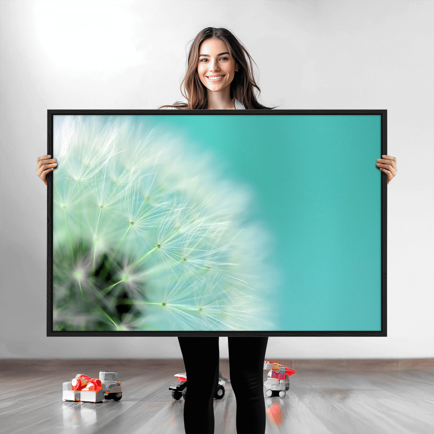 26056-MGV-CV-36X24-DANDELION Flower Wall Art Canvas Print, Canvas Dandelion Floral Wall Art