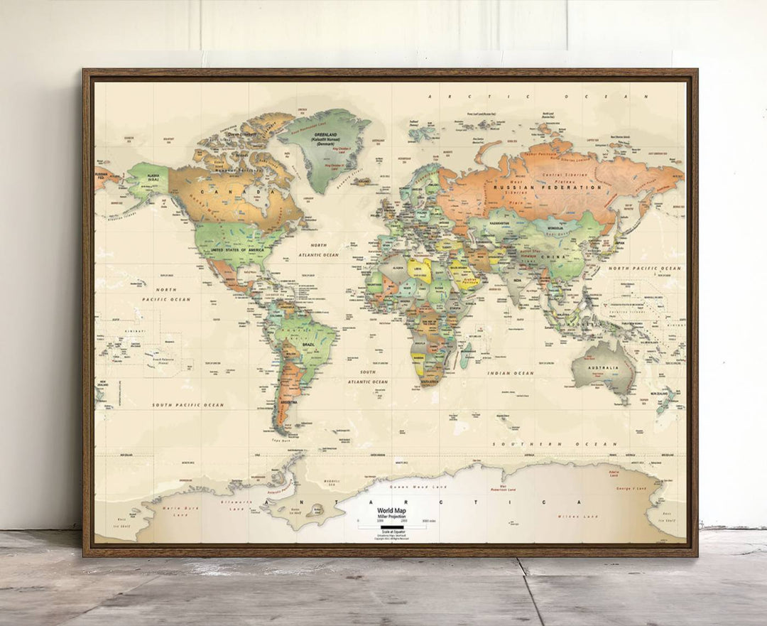 The Large Push Pin World Map Wall Art Canvas Print, with a gallery-quality finish, is carefully crafted on premium canvas and handmade in the USA. This piece adds a touch of elegance to any space.