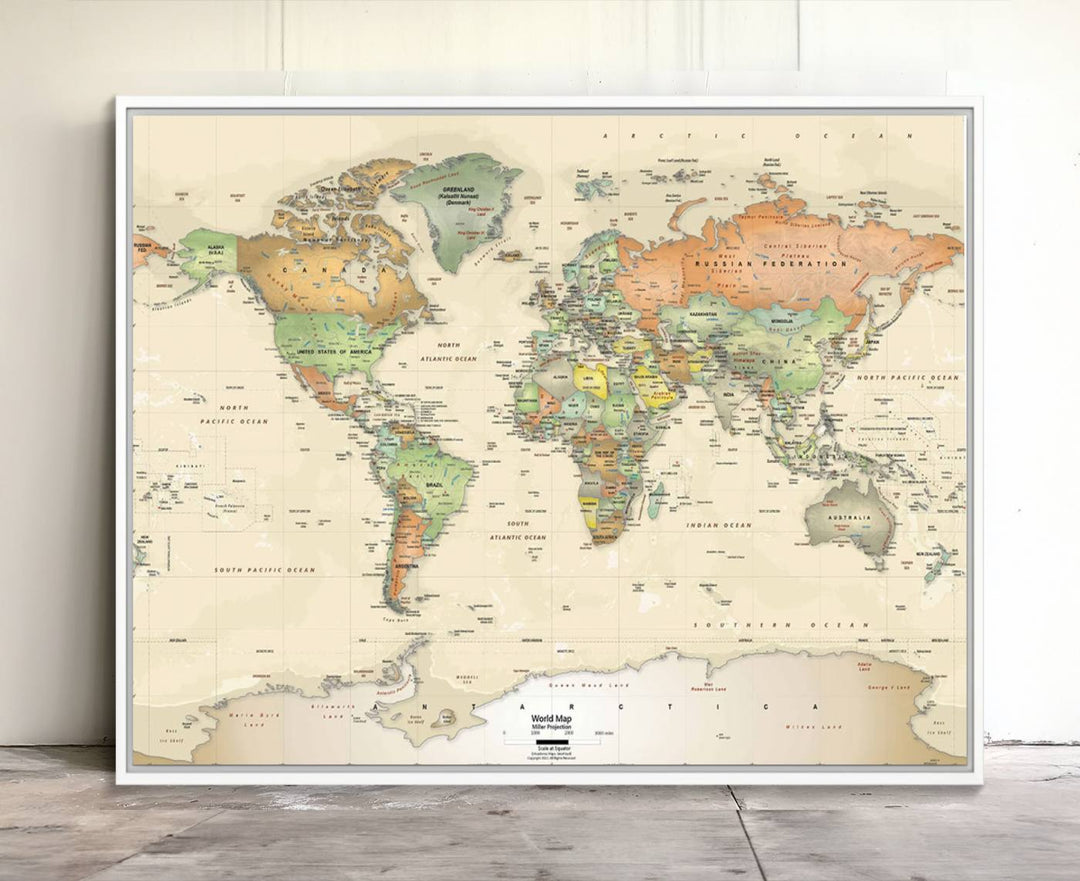 The Large Push Pin World Map Wall Art Canvas Print, with a gallery-quality finish, is carefully crafted on premium canvas and handmade in the USA. This piece adds a touch of elegance to any space.