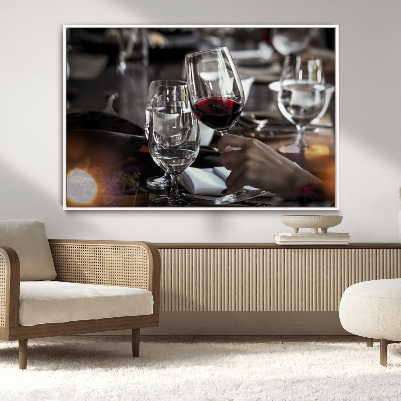 MGV-FC-36X24 - Red Wine and Glass Canvas Print