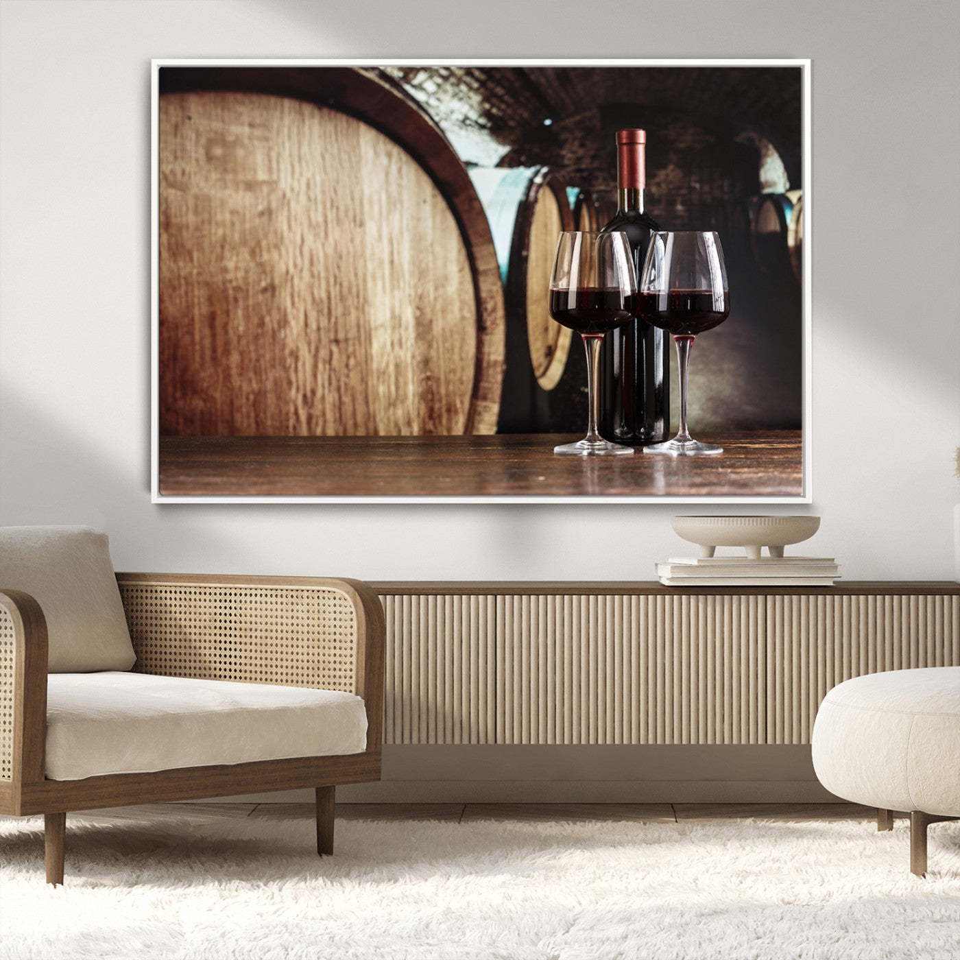 MGV-FC-36X24 - Wine and Barrel Wall Art Canvas Print
