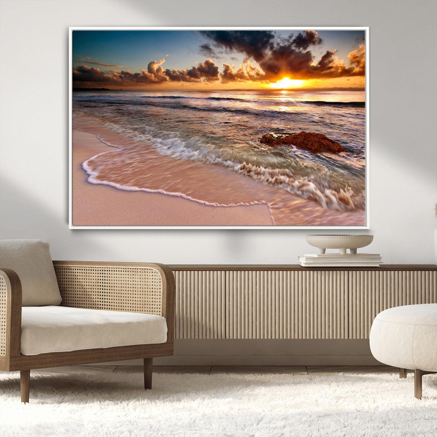 MGV-FC-36X24 - Sunset on Ocean Wall Art Canvas Print