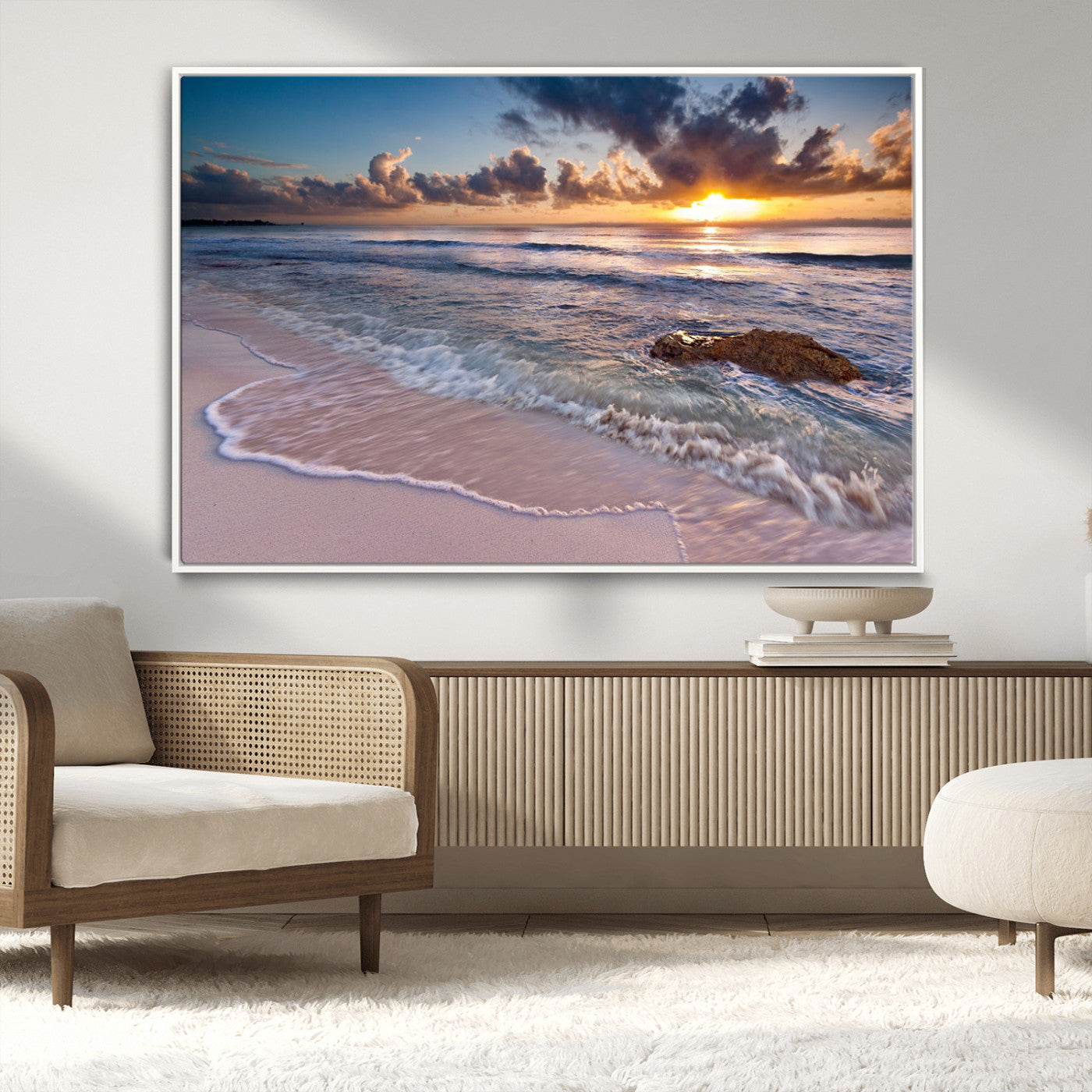 MGV-FC-36X24 - Sea Ocean Sunset Beach Wall Art Canvas Print