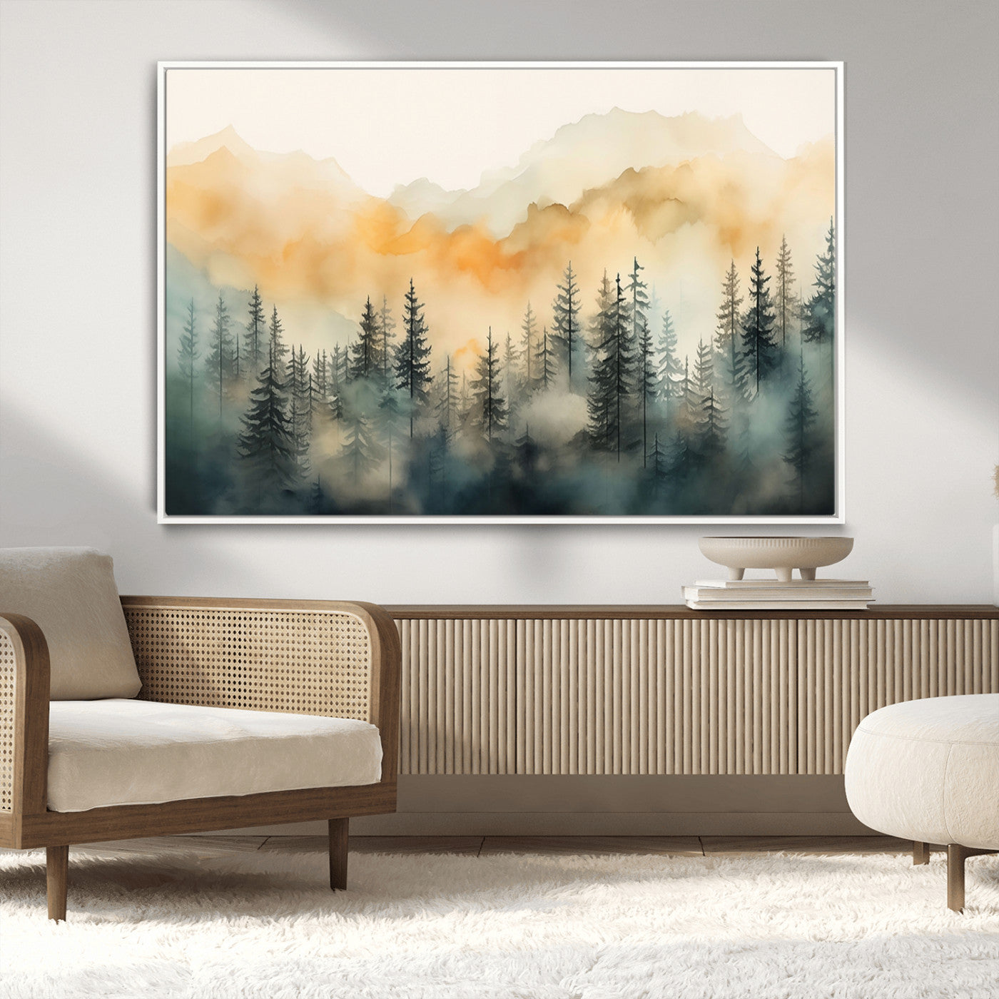 34155-MGV-CV-36X24-Abstract Forest Print - Mountain Wall Art | Autumn Landscape Canvas Print for Living Room, Bedroom, or Office | Large Wall Art Decor