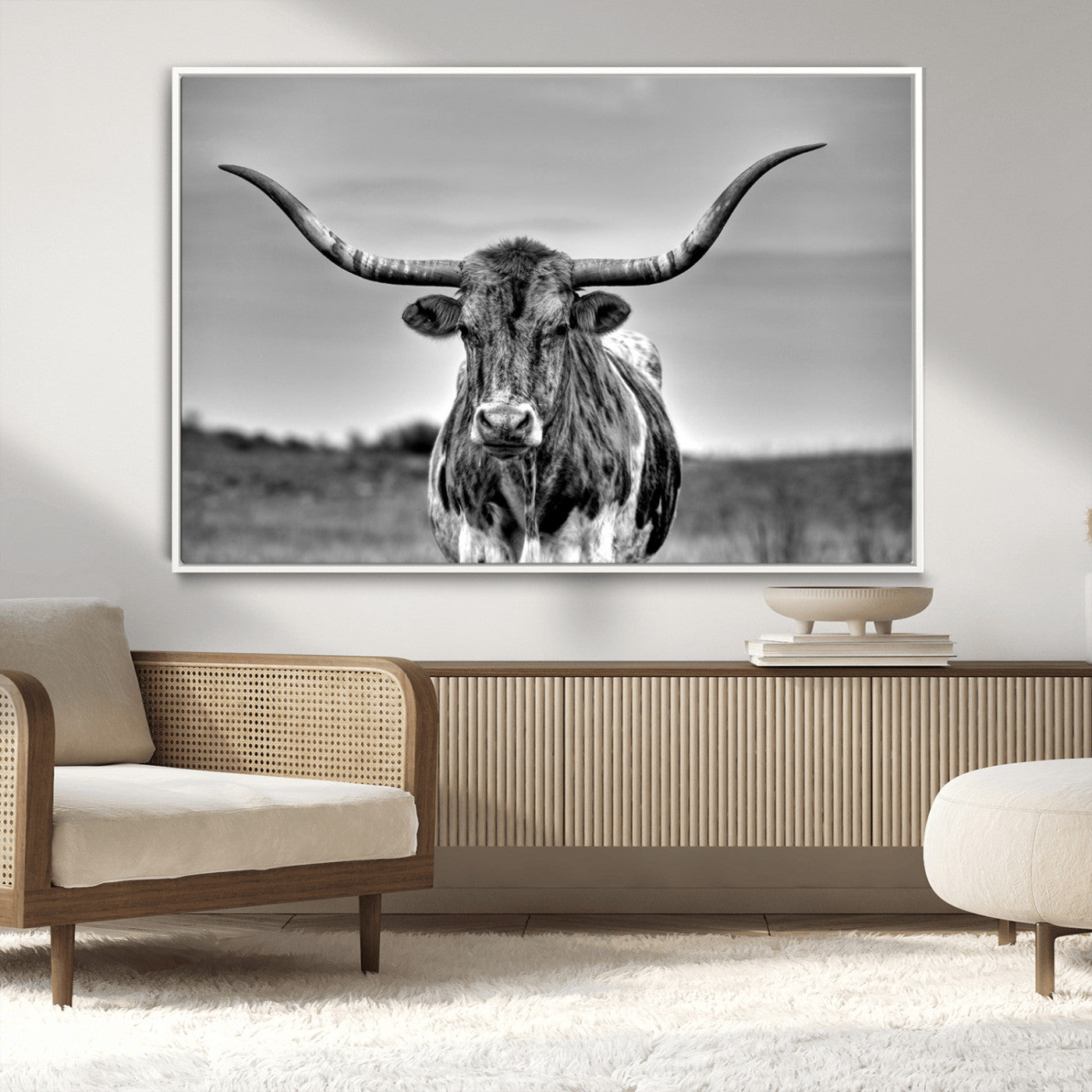 MGV-FC-36X24 - Texas Longhorn Cpw Wall Art, Texas Longhorn Canvas, Cattle Canvas Print
