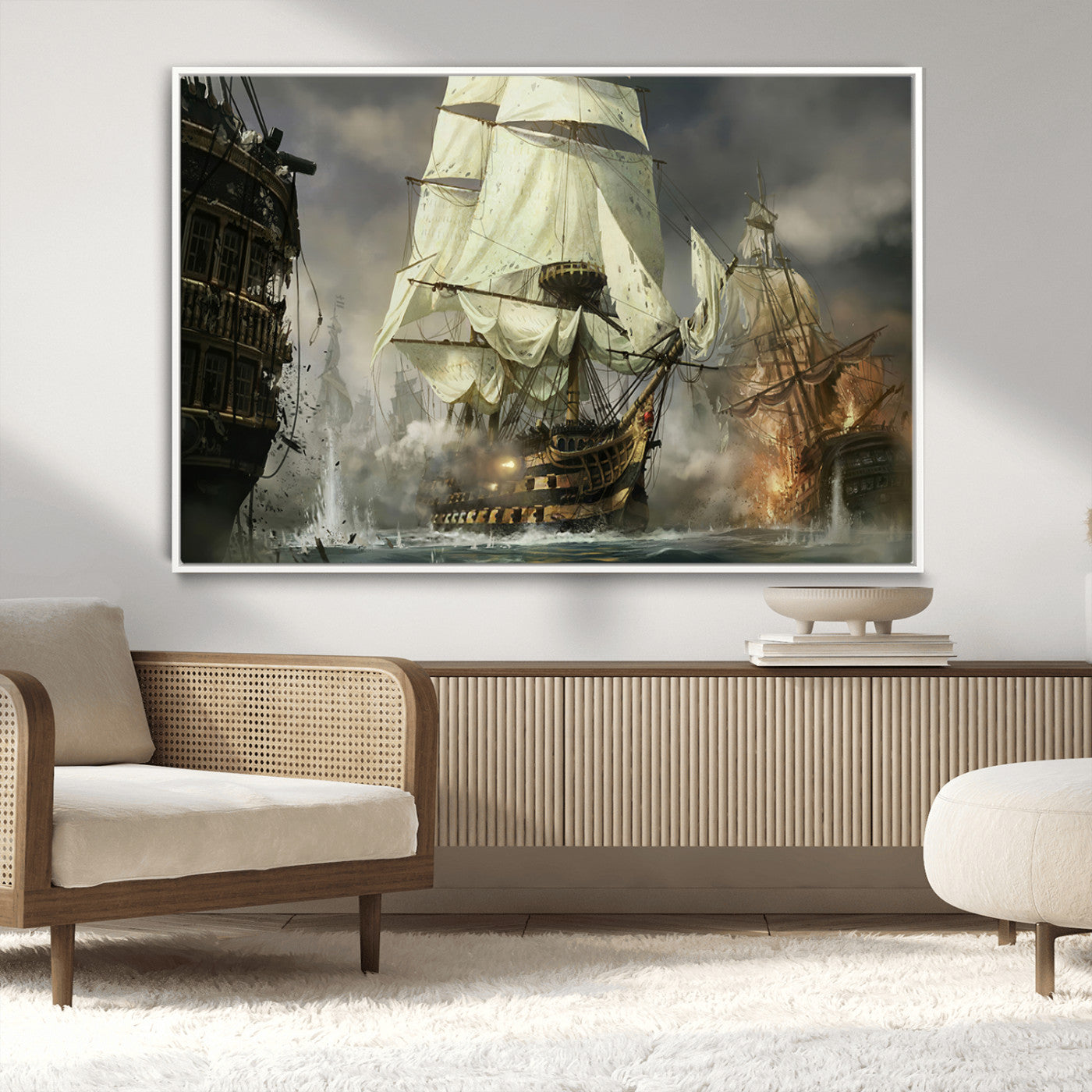 MGV-FC-36X24 - Pirate Ship War Wall Art Canvas Print