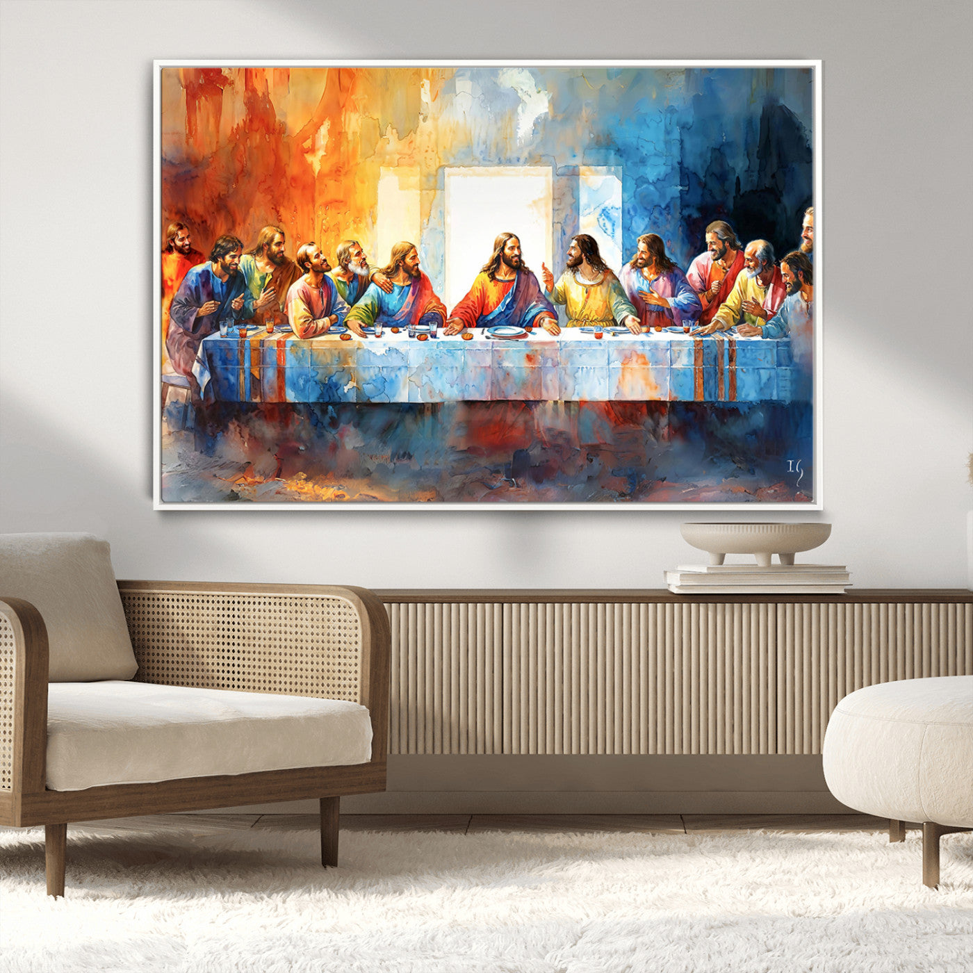 MGV-FC-36X24 - Abstract Waterolor The Last Supper Wall Art