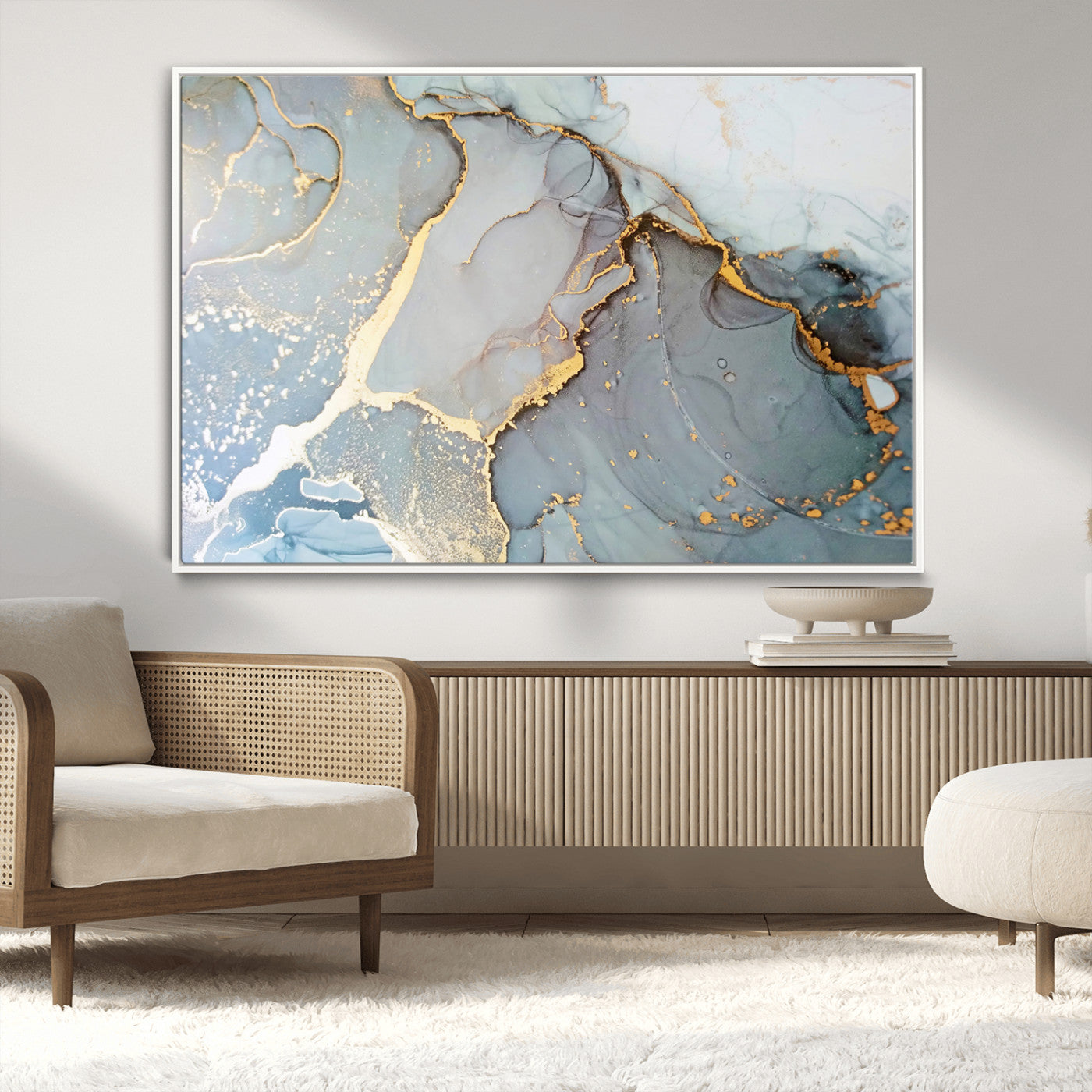 -Large Abstract Marble Wall Art Canvas Print for Living Room and Farmhouse Decor