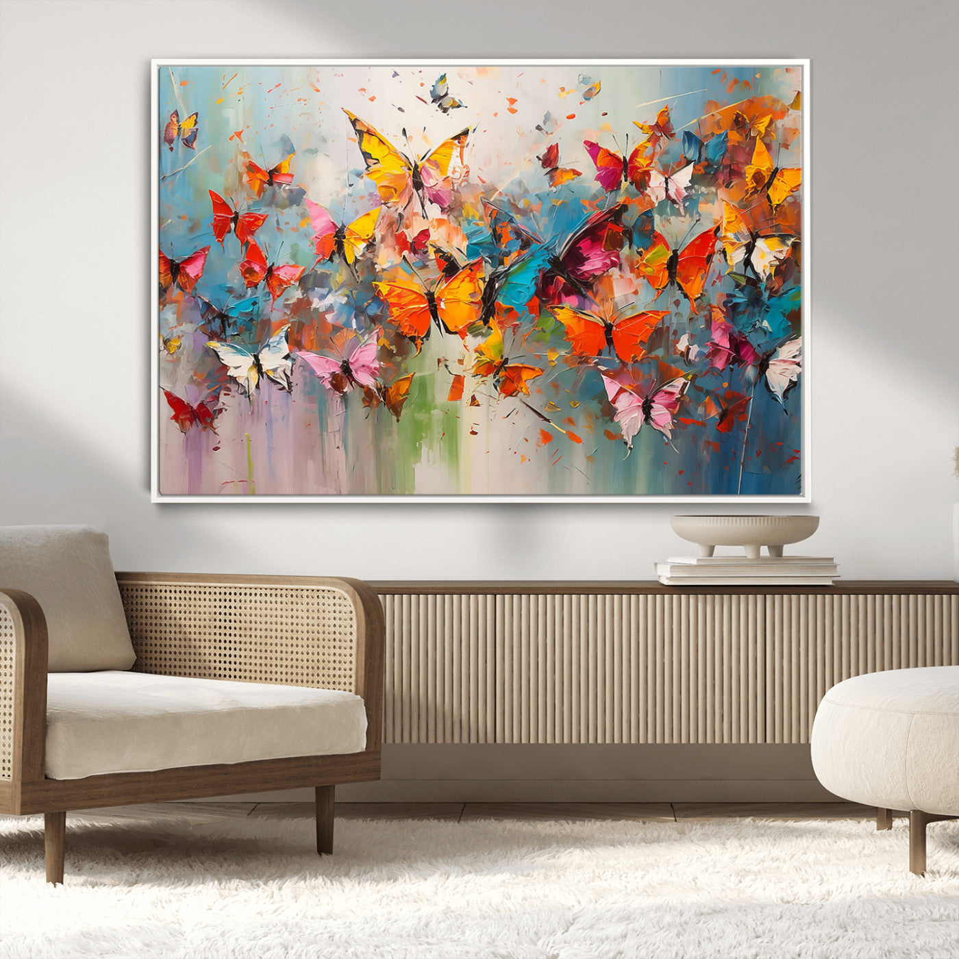 -Abstract Butterfly Wall Art Canvas Print
